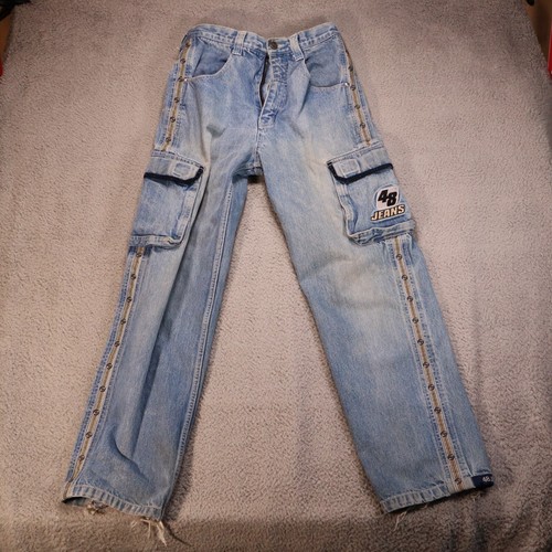 Vintage 48 Jean Co. Baggy JNCO Style Jeans 90s y2k baggy wide stripe trim patch - Picture 2 of 16