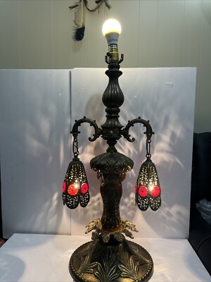 RARE Antique Loevsky Style Hollywood Regency 3 Way Lamp Very Unique Working!