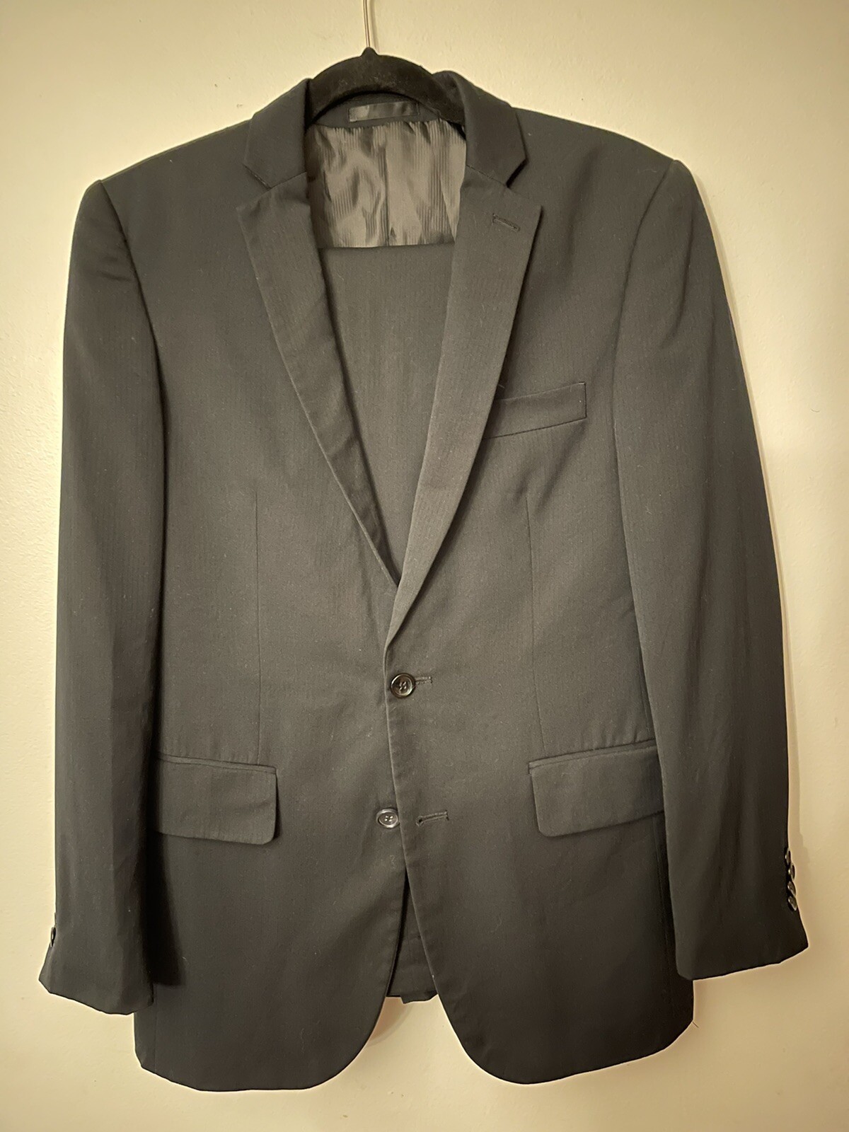 Mens Black Suit Slim Fit 36R Gem