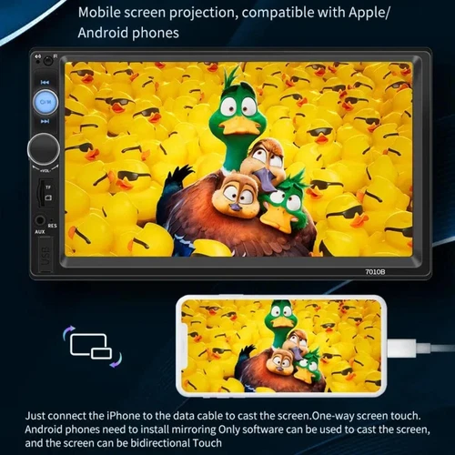 7" Double 2DIN Car Stereo MP5 Player Bluetooth Touch Screen FM for Apple/Android - Picture 2 of 22