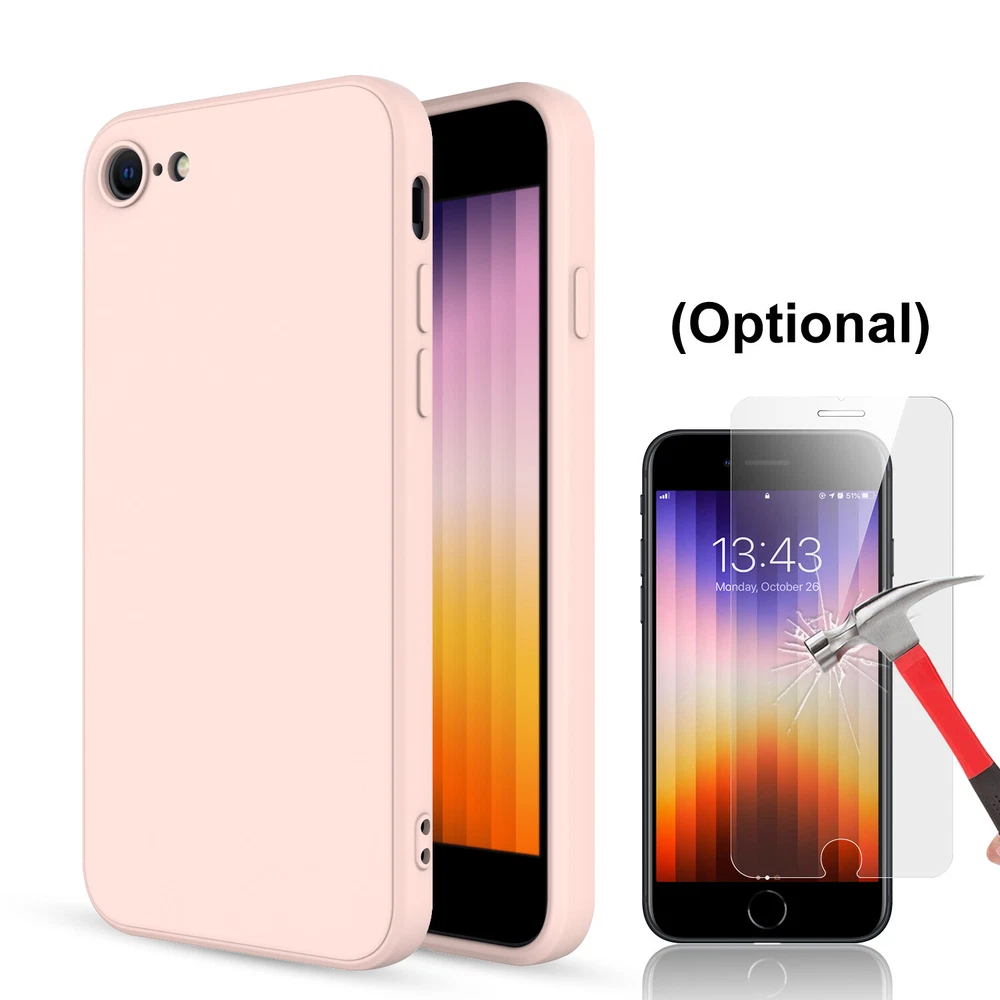 Phone Case For iPhone 7 8 SE 2nd 3rd 2022/2020 Liquid Silicone Screen Protector Phone Case For iPhone 7 8 SE 2nd 3rd 2022/2020 Liquid Silicone Screen Protector