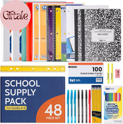 Essentials Bulk Back to School Supplies for Kids   6Th to 8Th Grade   48 Items i