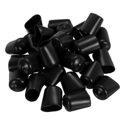 88Pcs Rubber End Caps 15mm(9/16'') ID Round Screw Thread Protectors Black
