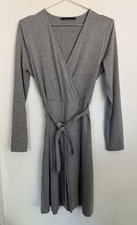 M&S Collection Grey Marl Jersey Wrap Dress UK 10 Women’s Casual Marks & Spencer