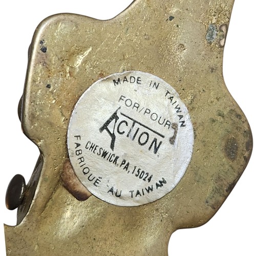 Brass Alligator Paper Holder Clip MCM Unique Vintage Office Desk Decor 4" Long - Picture 6 of 6