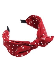 Women's Red Polka Dot Pin-Up Bow on Headband Hair Band b 