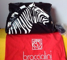 Braccialini borsa pelle La Zebra con tracolla e dustbag