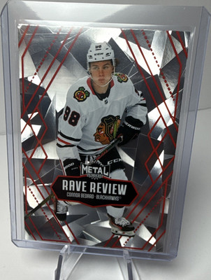SkyBox Metal Universe Rave Review Connor Bedard #RR-8 Blackhawks 2023-24
