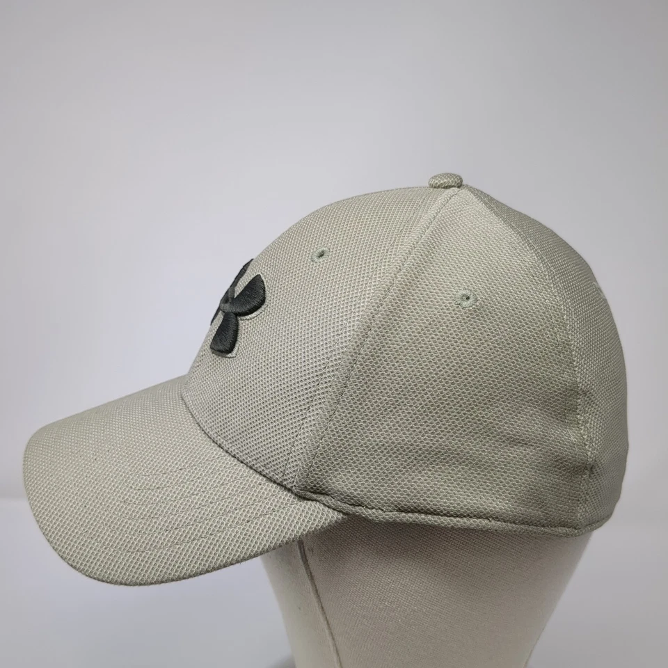 Under Armour Fitted Baseball Cap Beige XL Embroidered Vented Holes Classic Fit - Image 3 of 4