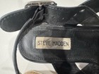 Steve Madden Black Leather Cork Sandal Wedge  Size 10M — photo 3