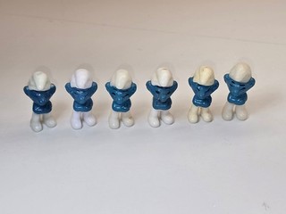 VARIANTEN D EDDS 6x verschiedene Kicherschlümpfe 1981 ORI TOP
