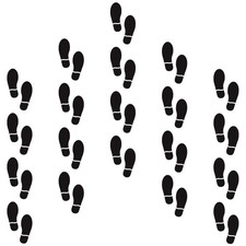 20 Pairs 40 Prints Black Shoe Stickers 7 Inch Footprints Floor Decals Sticker...