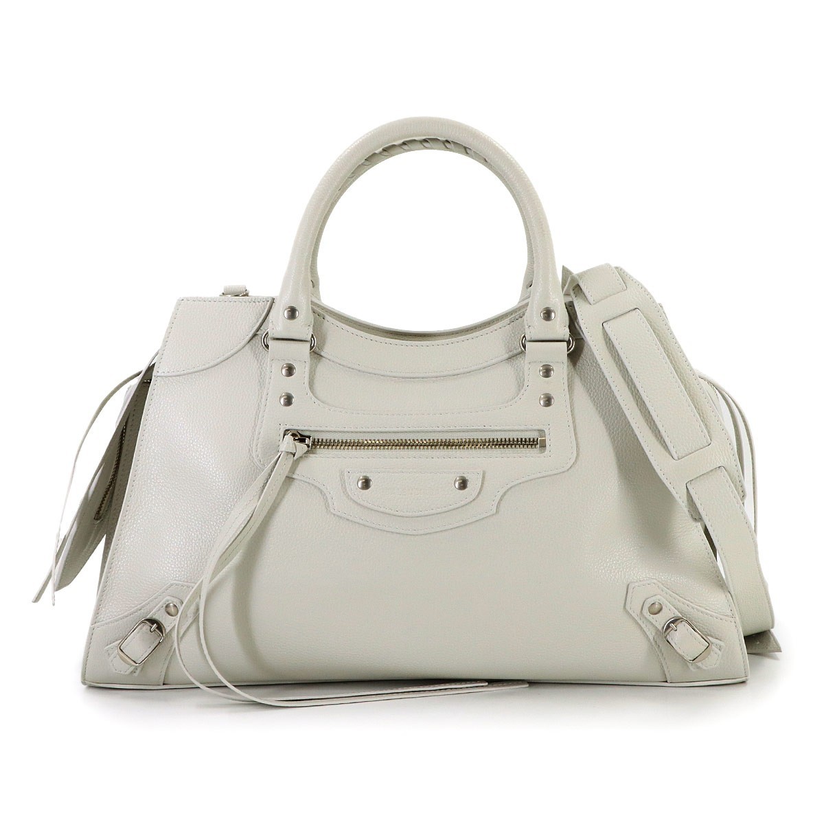 BALENCIAGA Neo Classic City Medium Hand Shoulder Bag 638470 White Purse 90317994