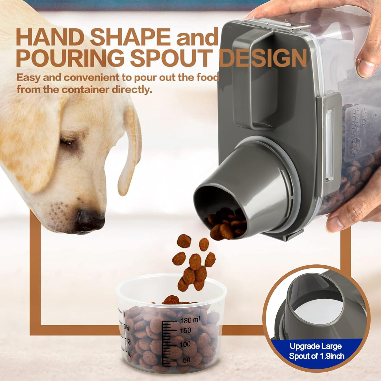 Upgraded Dog Food Storage Container Small, Cat Food Container Airtight, Pet Food