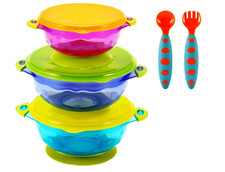 PandaEar Stay Put Spill Proof Stackable Baby Suction Bowls 3 Sizes for..........