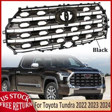 Front Bumper Upper Grille w/Black Trim Fits Toyota Tundra Platinum 2022-2024