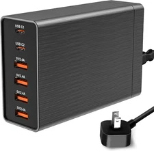 Multi 6 Port USB Hub Wall Charger Station Fast Charging AC Power Adapter Desktop