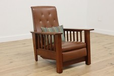 Craftsman Antique Oak Morris Recliner Chair Footrest, Streil #55691