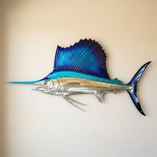 Sailfish Metal Wall Art Coastal Fish Ocean Si...