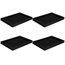 Stackable Jewelry Trays - 4Pcs Black Velvet Jewelry Tray Showcase Display Pla...