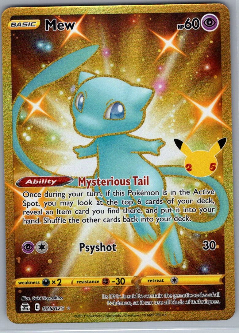 Mew (Secret) 025/025 Celebrations - Pokemon Card - NM