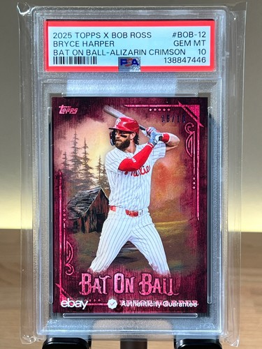 2025 Topps X Bob Ross Joy of Baseball Bryce Harper #BOB-12 PSA 10 POP 1 RARE