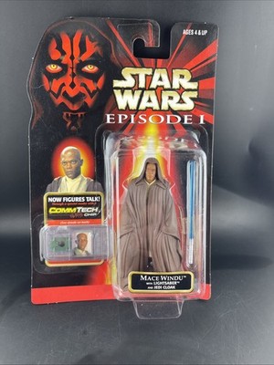 Star Wars Episode I Mace Windu Jedi Master ComTech Figure NIB Hasbro 1999