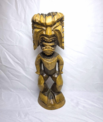 Vintage Hand Carved Wood Tiki Hawaii 13.5''