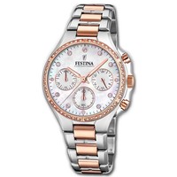 Festina Damen Uhr F20403/1 Edelstahl Armbanduhr Boyfriend Silber Rose UF20403/1