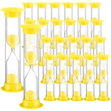 24 Pcs 3 Minutes Sand Timer Kids 3 Mins Timer for Classroom Acrylic Covered H...