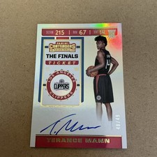 2019-20 Contenders Terance Mann The Finals Ticket RC Auto #40/49