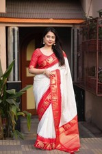 Luxury South Indian Silk Saree With Blouse Designer Bollywood Wedding Wear