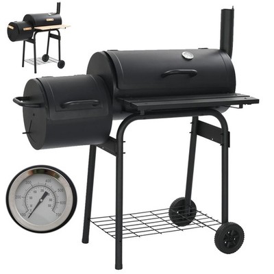 Smoker Holzkohlegrill Grillwagen XXL BBQ Räuchergrill Räucherofen Barbecue Ofen 
