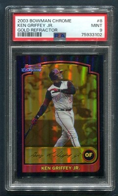 2003 Bowman Chrome Ken Griffey Jr. Gold Refractor 24/170 PSA 9 MINT HOF