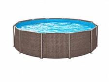 Frame Pool Swimming Pool 305x76cm Schwimmbecken Stahlrohrbecken RATTAN