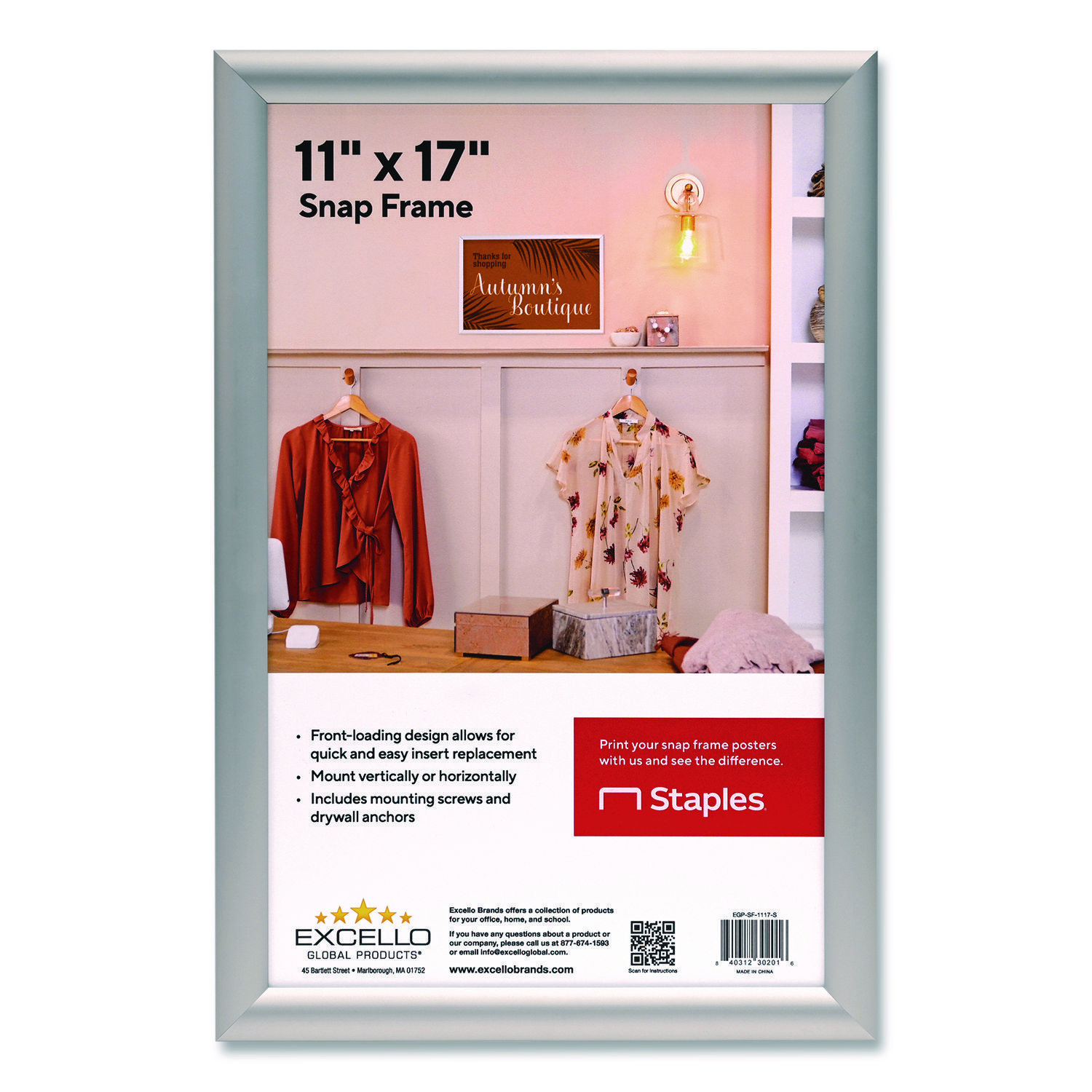 Держатель для плаката Алюминиевый 11 x 17 серебристый EGPSF1117S 1915290₽