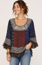 New SACRED THREADS S M Ikat Multi-fabric Wove...