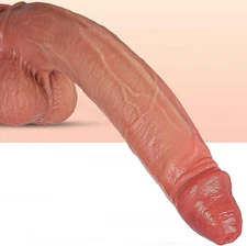 12 Inch Realistic Huge Dildo - Dual-Layer Silicone Big Thick Dildo with Strong S