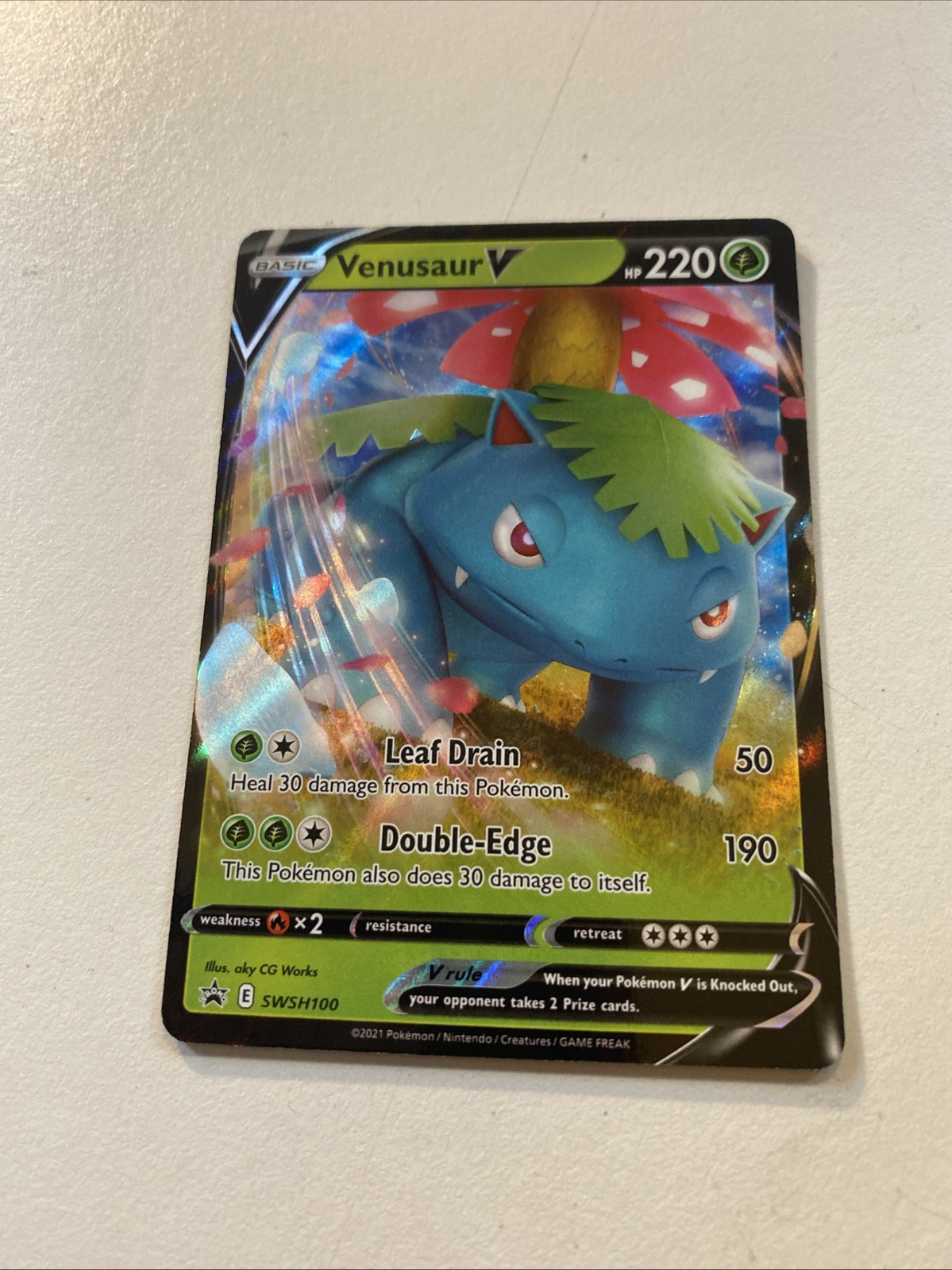 Venusaur V Sword & Shield Black Star Promo SWSH100 Near Mint Pokemon TCG