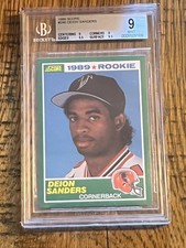 1989 Score Deion Sanders Rookie RC #246 BGS 9 Mint Card Is .5 Away From 9.5 Gem