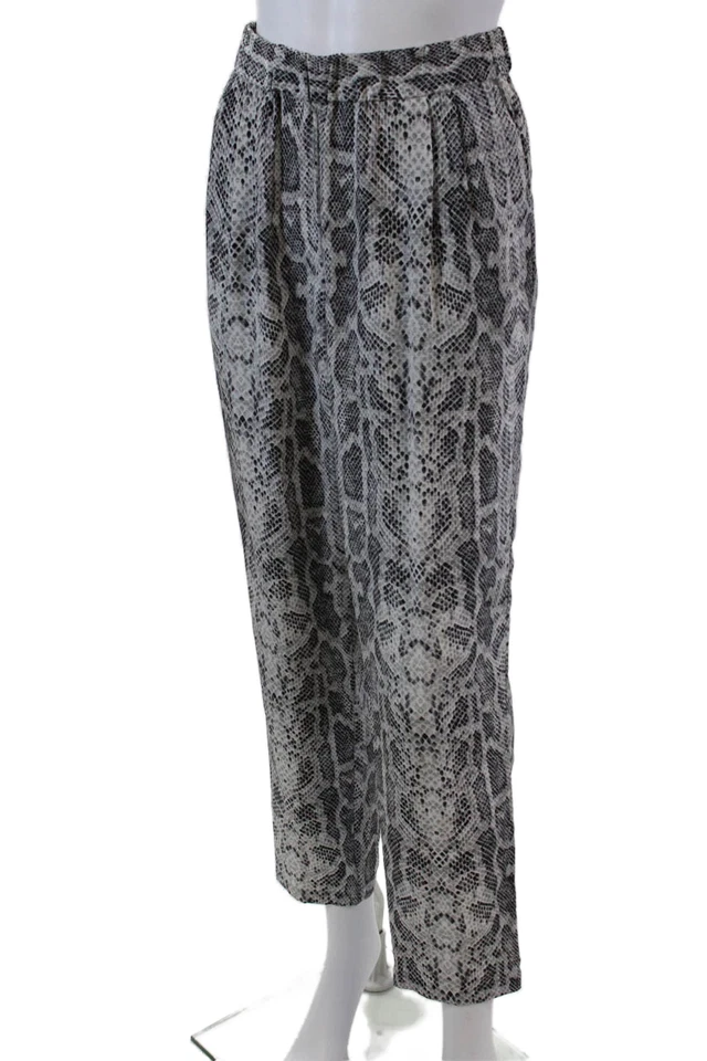 Calça Equipment Feminina Texturizada Elástica Cintura Estampa Animal Tamanho Branco - Imagem 2 de 4