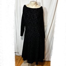 Talbots velvet black burnout dress medium