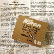 Nikon Focusing Screen For FA  FE2  FM2  FM2n Type E2 grid matte English Manuals