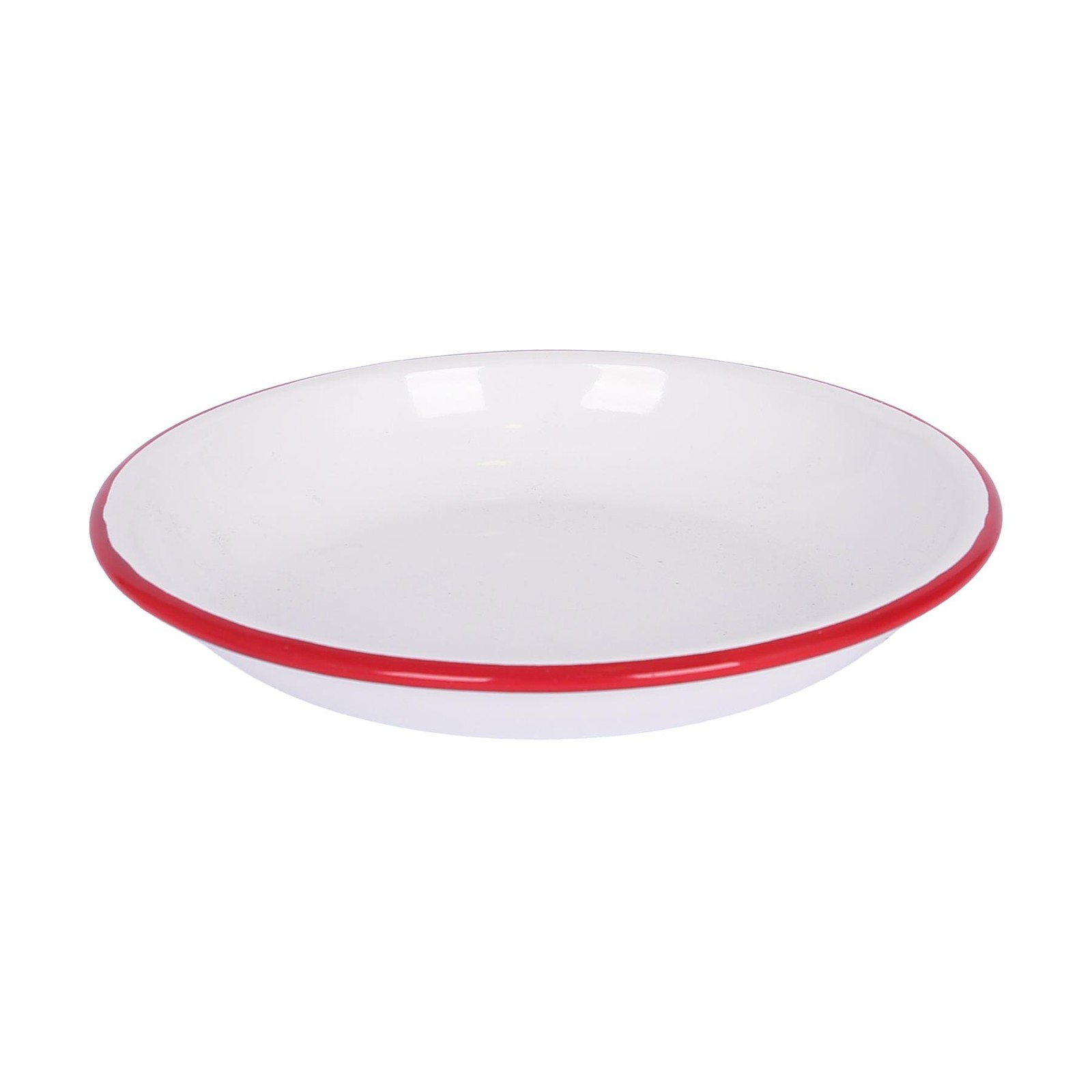 Argon Tableware White Enamel Pasta Bowl - 20Cm - Red - Red - Image 3