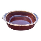 Vtg Hull Square Casserole Dish w/ Handles 9.5" Brown Drip Glaze Oven Proof USA