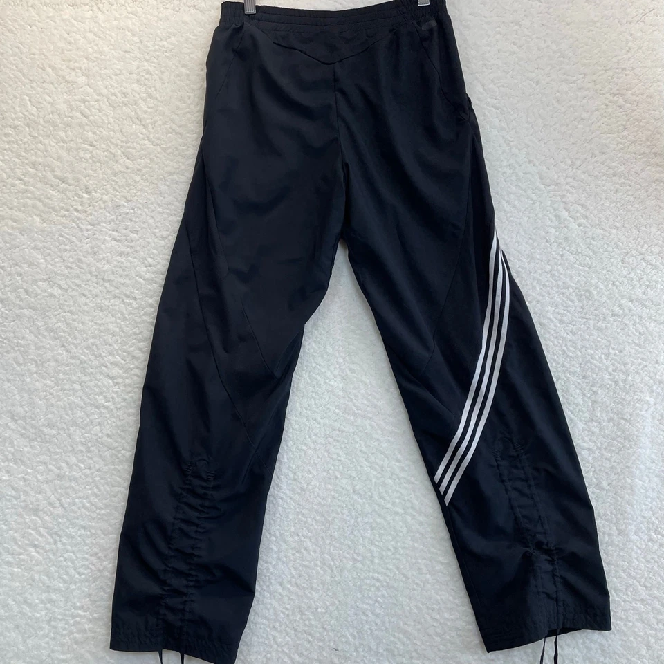 Adidas Clima365 Women’s S Track Pants Black 3-Stripe Ruched Leg VTG Y2K 2000s - Image 2 of 4