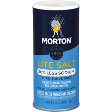 Morton Lite Salt Reduced Sodium Salt 11 Ounce Pack of 6 Culinary Essential