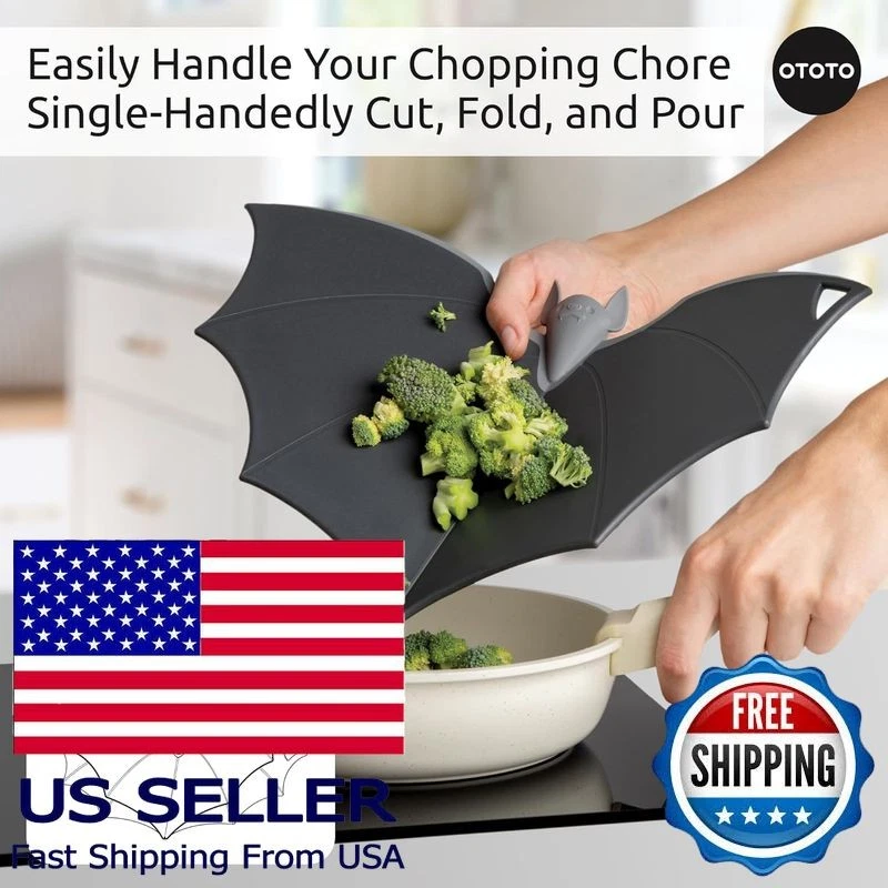 Wooden & Plastic Cutting Board - Fun Bat Design, Dishwasher Safe Kitchen Gadget - Image 4 of 4