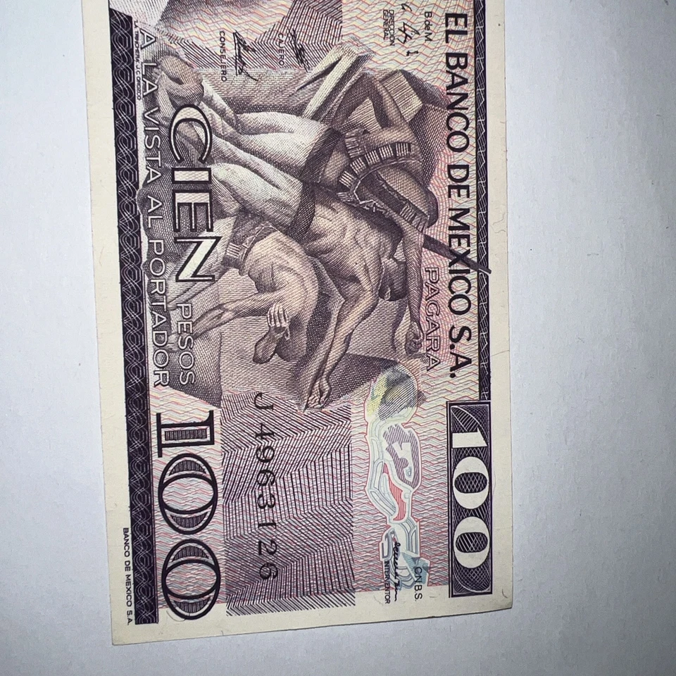 Billetes México 100 Pesos 1982 UNC Foto 3 de 4