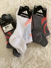 2 ADIDAS Performance Aeroready No Show Socks Grey Unisex cushioned arch support